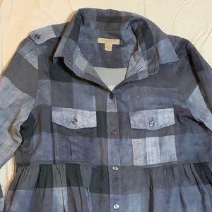 BURBERRY BRIT TYE DIE COVERUP TUNIC SHIRT M